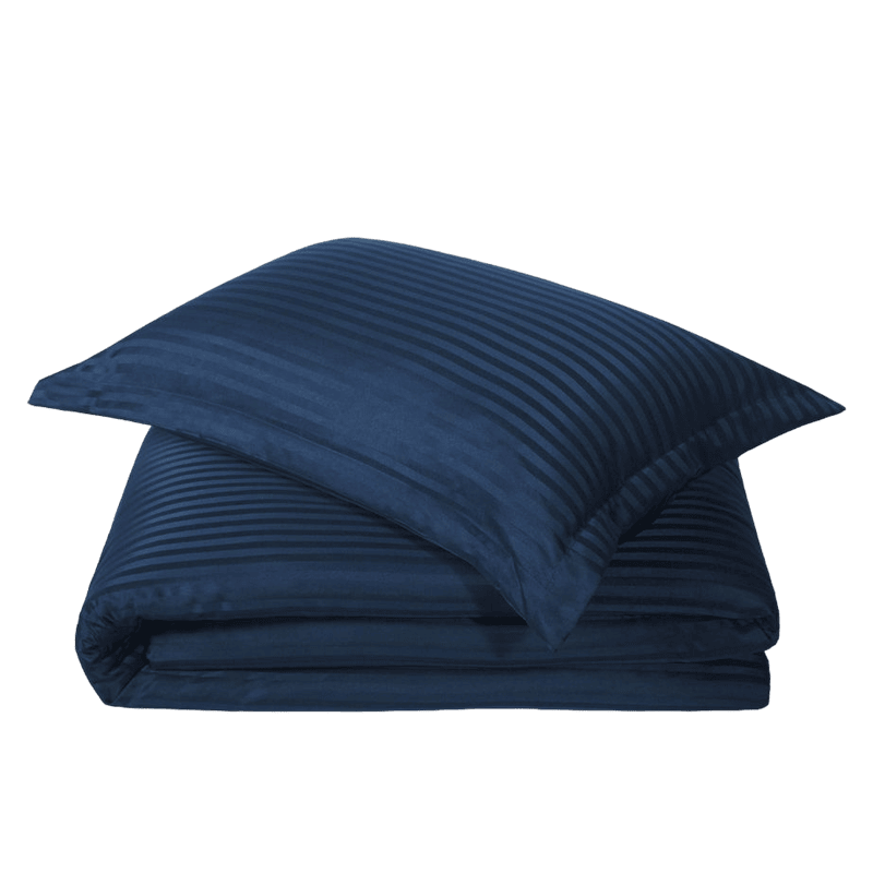 COUETTE RAYÉE SATINÉE BLEU MARINE